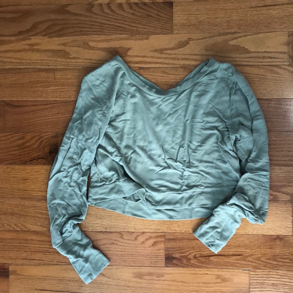 Alo Sage Green Cropped Sweatshirt S